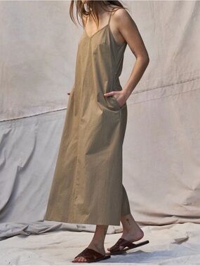 Buck Mason Mainstay Cotton Slip Dress - Marsh Fern - Extra Small